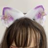 Bandeau Oreilles de Chat Dessin Animé avec Épingle à Cheveux Fleurie Support de Cheveux Accessoire de Tête Cosplay Fête