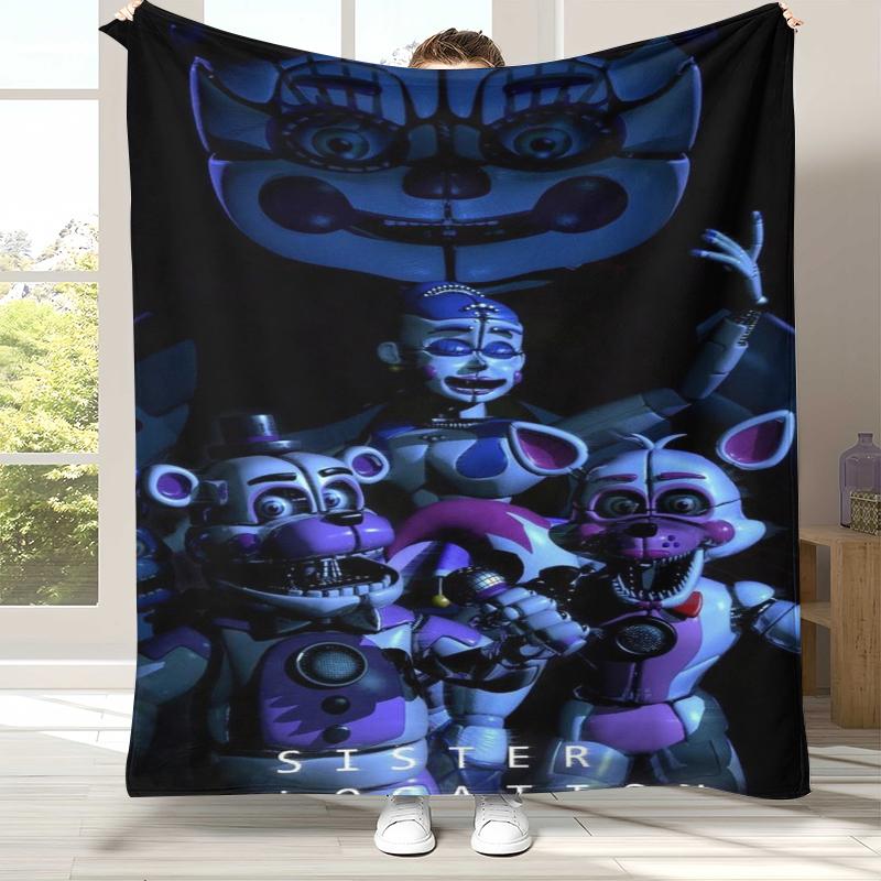 Coperta in Flanella Horror Freddy F-FNAF Games, Coperta in Peluche Calda Ultra Morbida per Casa Camera da Letto Letto Divano Ufficio Campeggio Picnic