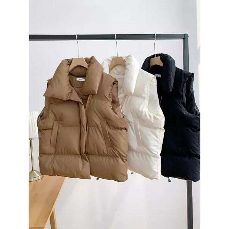 Autumn and Winter Down Cotton Vest Women's Short Outer Wear Korean Version of The Stand-up Collar Cotton Vest Waistcoat Jacket
