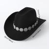 European, American and Western Cowboy Top Hat Rhinestone Chain Accessories Men's and Women's Casual Top Hat Party Jazz Hat
