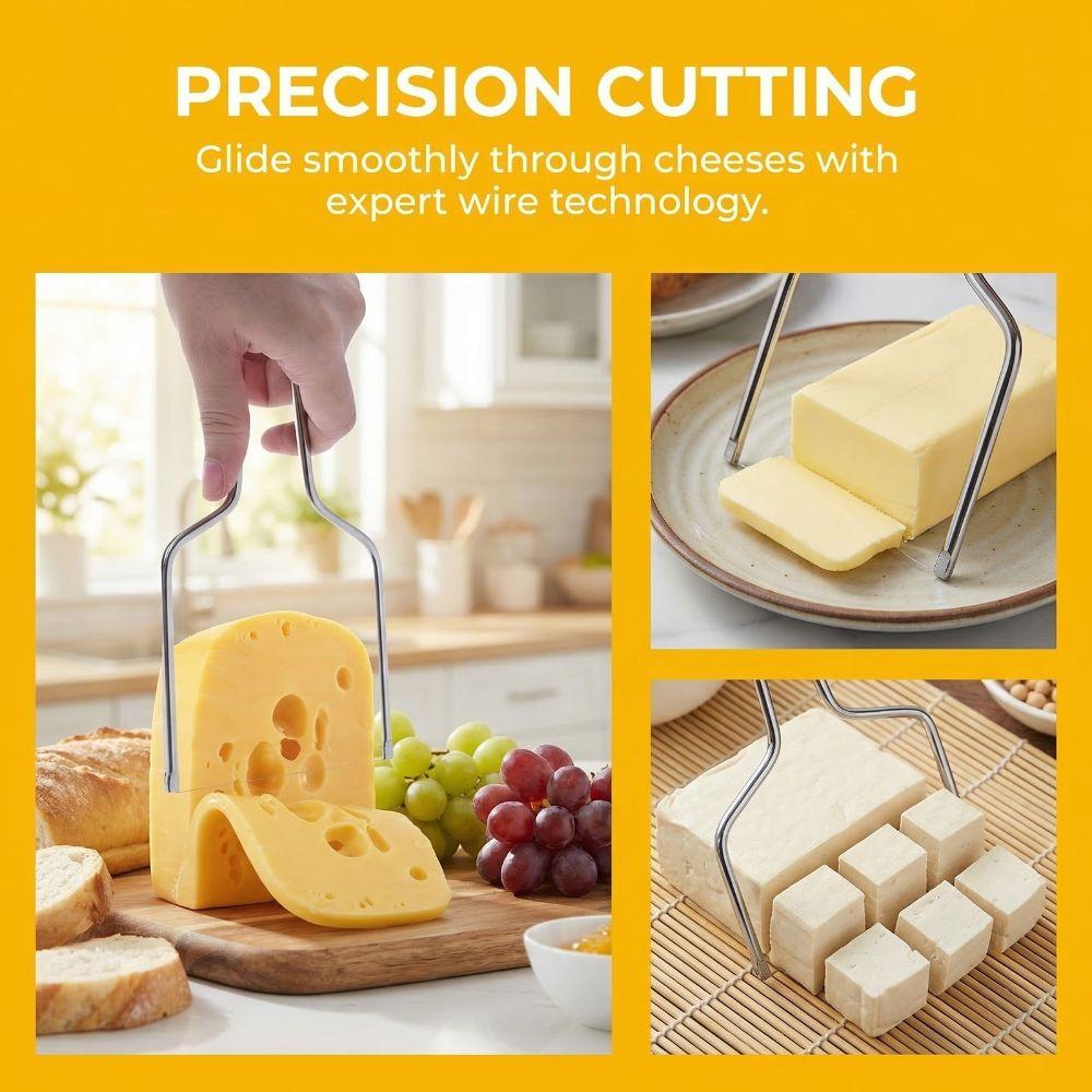 2PCS Stainless Steel Cheese Slicers Ergonomic Easy Clean Cheese Cutter Multipurpose Dishwasher Safe Butter Cutter