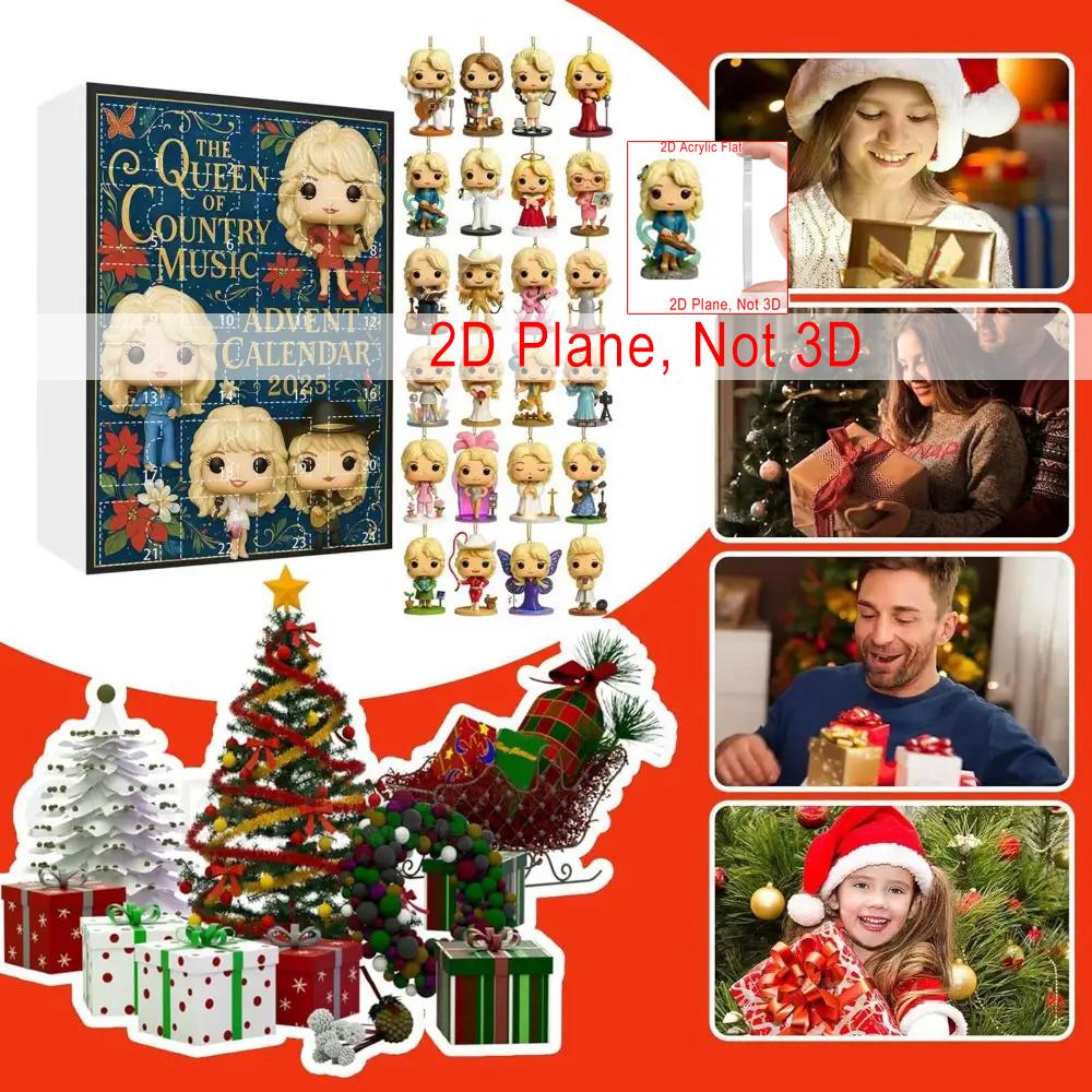 2025 24-day The Queen of Country Music Dolly Parton 24 Day Surprise Countdown Christmas Calendar Christmas Tree Ornament