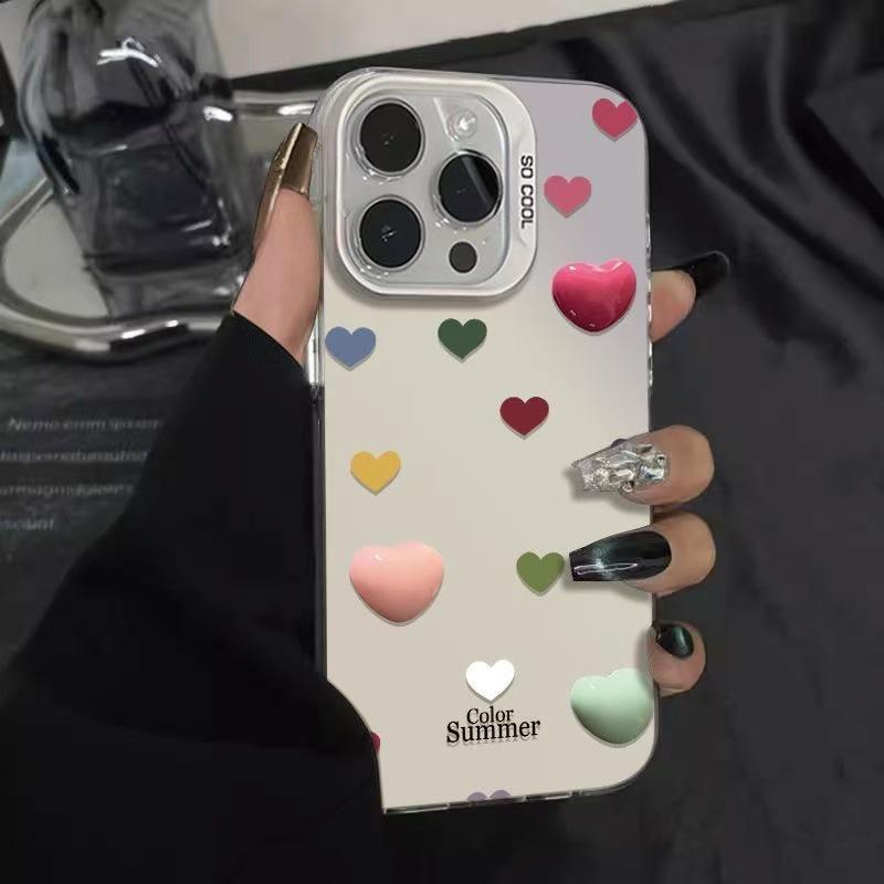 

3D Heart iPhone Case - Drop-proof, Stylish, Fits iPhone Models 13 to 17 Pro Max iPhone 17 Pro Max