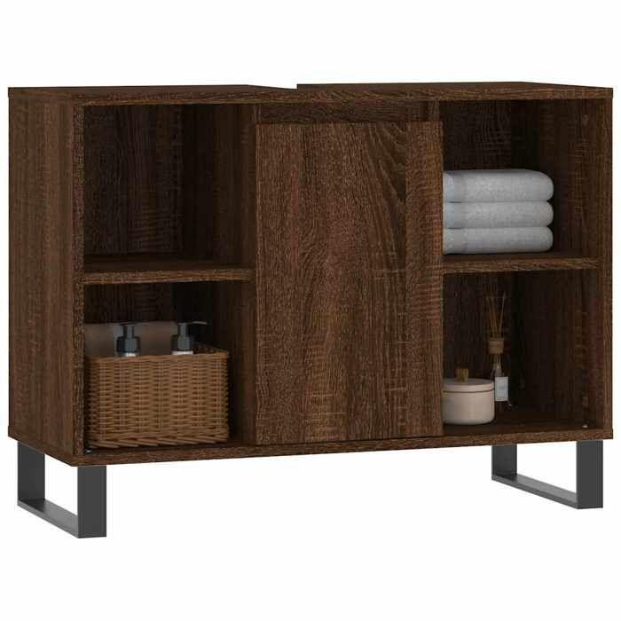 VidaXL Armoire salle de bain chêne marron 80x33x60cm bois d'ingénierie 831643