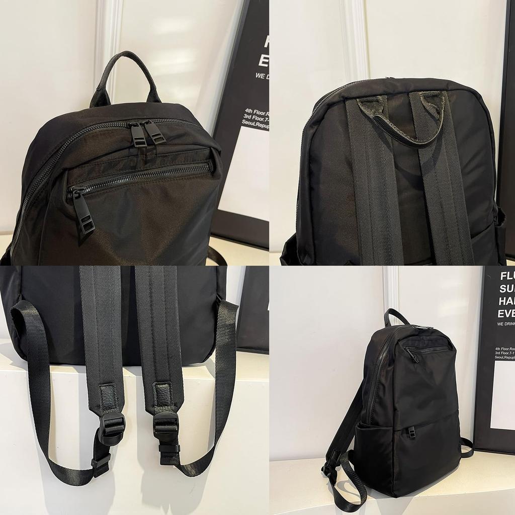 manukori A4 Large Capacity Lightweight and Popular Nylon Backpack for Casual Perfect for and Travel Women's Backpack, Use, Commuting, School, (Black)