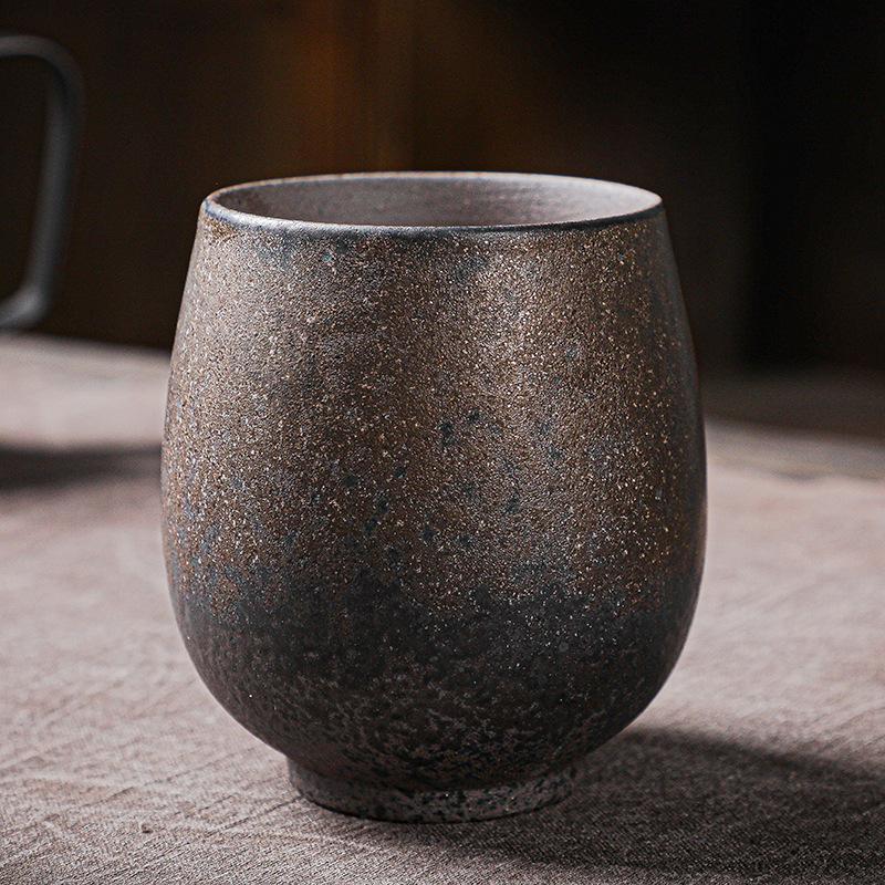 Tazza da maestro ceramica cinque elementi tazza da tè tazza singola grande cambio di forno retrò giapponese ceramica grezza set da tè Kung Fu set di tazze da tè