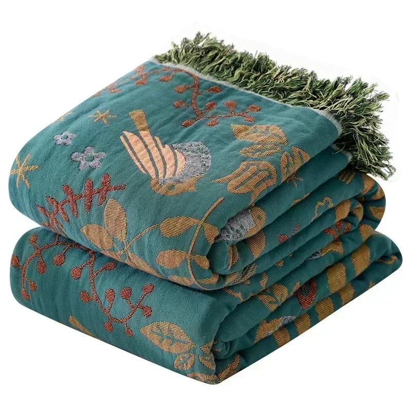 Japanese Throw Blanket Cotton Double Sided Sofa Cover Sofa Cushion Leisure Blanket Bedspread Four Seasons Cooling Quilt Sheet