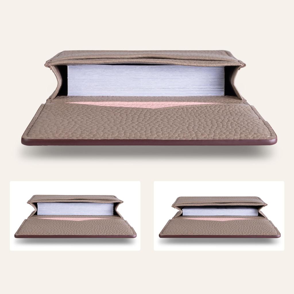 COGURE Business Card Genuine Shrink Calf Large Capacity Gift Box Black Case, Leather, Bifold, (50 Cards), Unisex, Included, COPCC50,