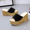 Damen Sommer Muffin mit Plateau-Absatz mit Fischmaul Bequeme Atmungsaktive Flip-Flops Strand Sandalen