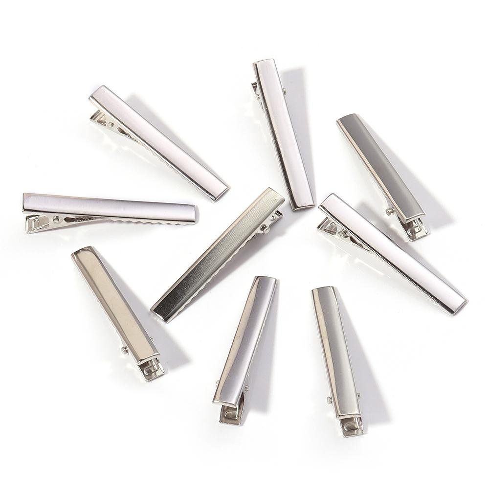 20-50pcs 32/40/45/55/75/98mm Flat Metal Single Prong Alligator Hairpin Clip Base for DIY Hair Clips Jewelry Making Accessories