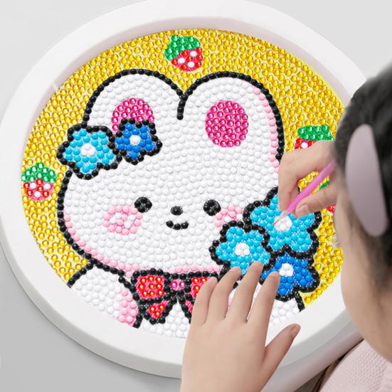 Cartoon Panda Pattern Diamond Painting DIY Kids Handmade Tiled Rabbit Round Diamond Painting