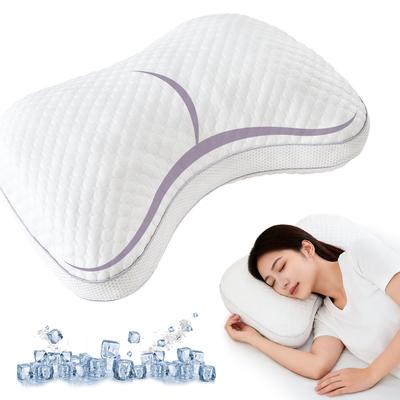 APSMILE Pillow Firm Neck Support Pressure Relief Summer Neck Pain Side Comfortable for Shoulders with - & - Low-profile, Popular, Cooling, Pillow,