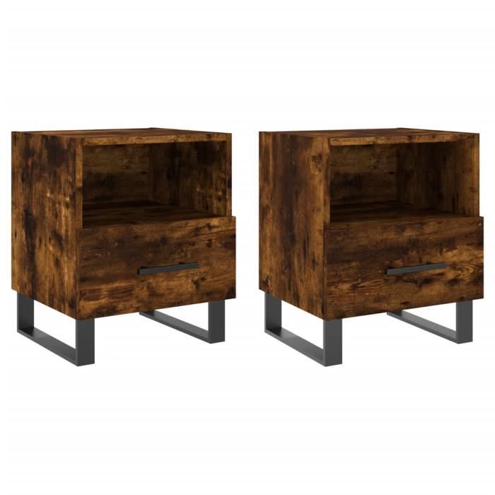 VidaXL Bedside Tables 2pcs Smoked Oak 40x35x47.5cm Engineered Wood 827495