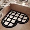 1PC French Light Luxury Heart-Shaped Kitchen Floor Mat With Diatomaceous Mud For Easy Care Waterproof Non-Slip Carpet