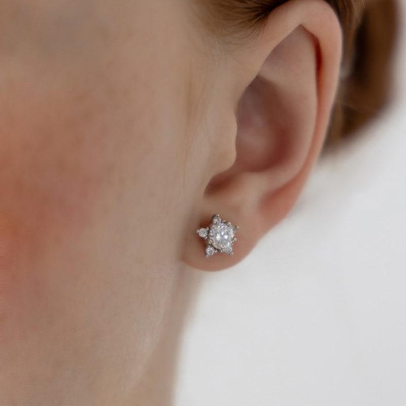 Tatiana (925 Silver) Shine Star Stud Earrings EC3232