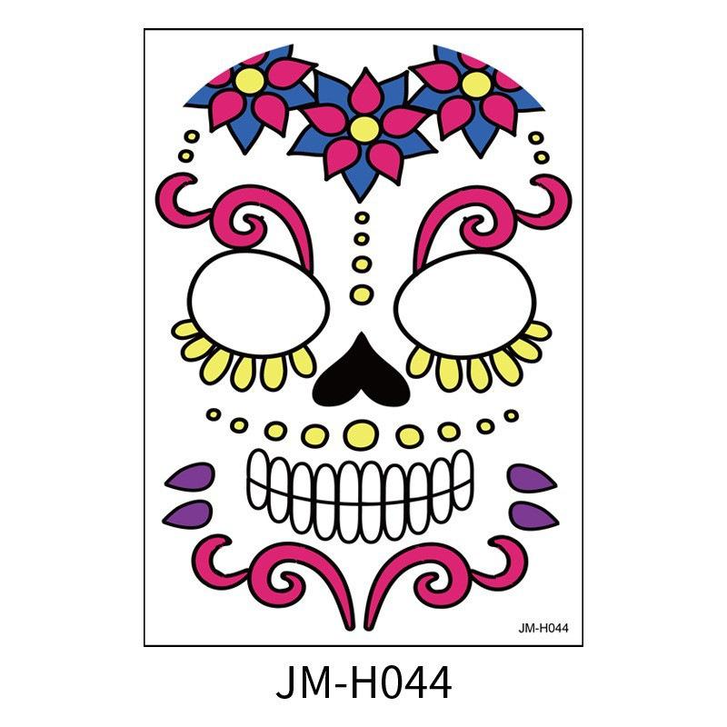 Cross Border Halloween Scene Tattoo Stickers Waterproof Sweat Day Of Dead Makeup Ball Funny Facial