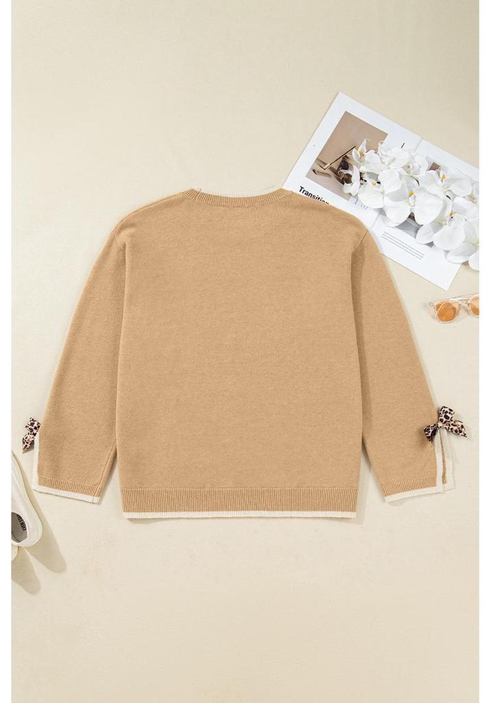 2025 Winter Plus Size Women's Versatile Bow Knit Sweater