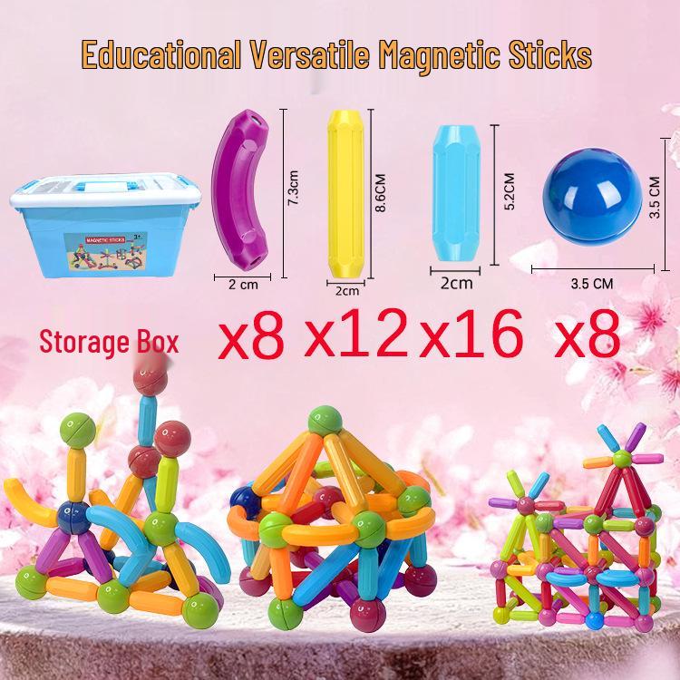 Magnetic Sticks Educational Toys: Large Particle Blocks for Early Childhood Learning and Assembly