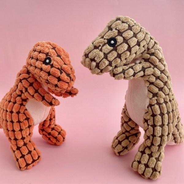 Dinosaur Squeak doll Puppy Squeak doll Dog toy Dog plush toy Dog toy L size 1, brown