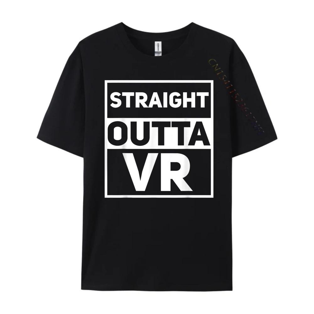 Straight Outta Vr Virtual Reality Gamer Athlete Printed TShirt Band Tshirts Cinco de Mayo Mens Tshirt