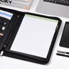 A4 PU Zippered Folder Document Case Portfolio Organizer Memo Pad &Caculator