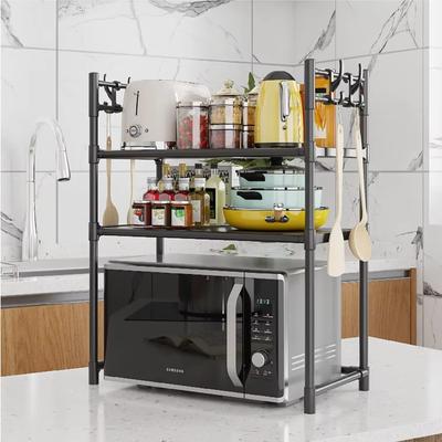 Kitchen Storage Rack Microwave Shelf Multi-Layer Kitchen Countertop Storage Shelf Microwave Stand Seasoning Organizer