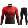Autumn Breathable Cycling Suit New Rcn Team Autumn Cycling Jersey Bib Pants Set Ropa Ciclismo Bicycle  Clothing Road Bike Suit Men