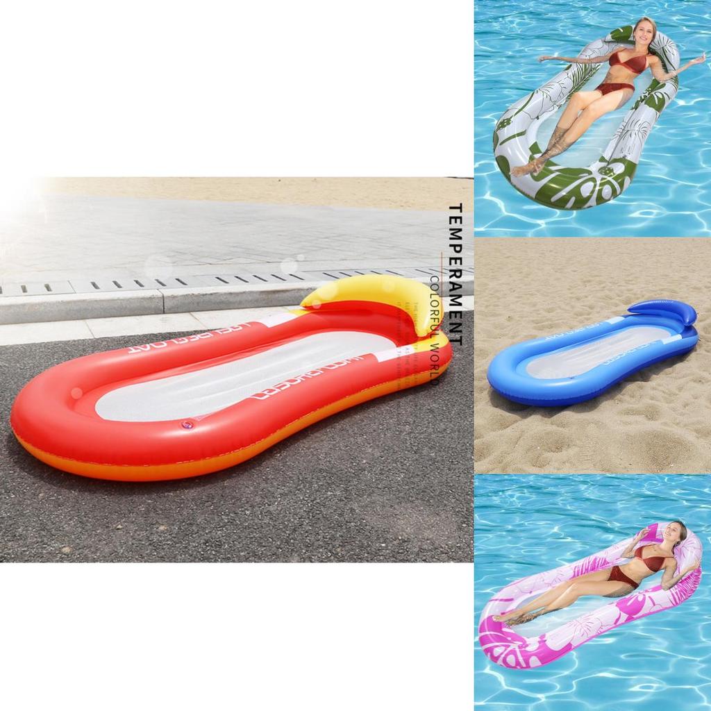 Flower Pattern Inflatable Lounger Portable Floating Bed Foldable Water Chair Wholesale