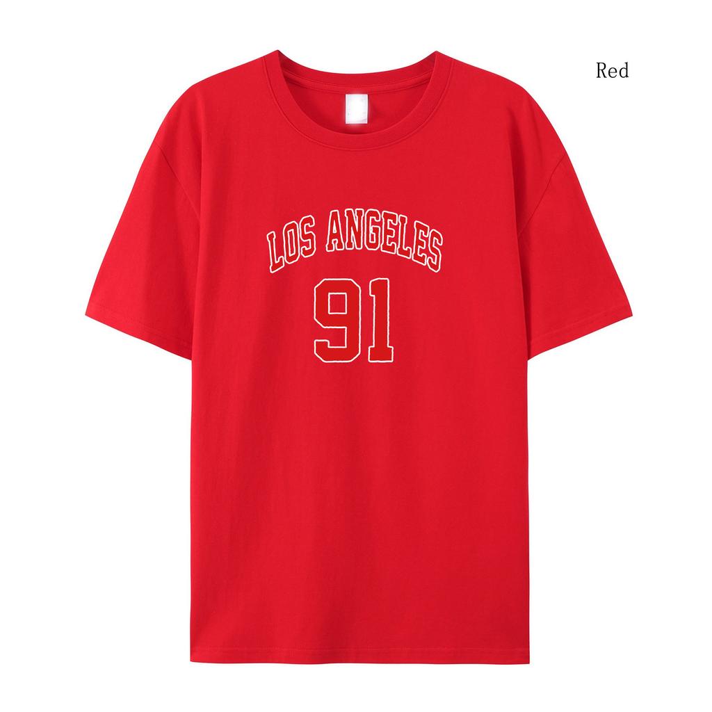 Women's T-Shirt Los Angeles 91 Usa City Letter Streetwear Summer Short sleeved T-shirt Oversize Short Sleeved T-shirt