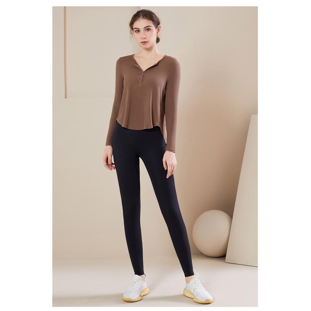 Loose Fitness Yoga Long Sleeved T-shirt Quick Drying Cover Shirt Autumn New Versatile Thread Sports Fitness Suit Top For Women