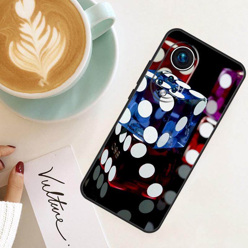 Dices Poker Casino For Honor Magic 8 7 6 Pro Case For Honor 200 400 Lite 90 70 50 X8c X8b X9a X9b X9c X9d Win RT