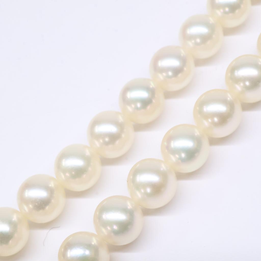 MIKIMOTO K14 58P 6.3-0.3"/0.3" Naszyjnik z pereł i zestaw kolczyków z pereł Naszyjnik Białe złoto Używany