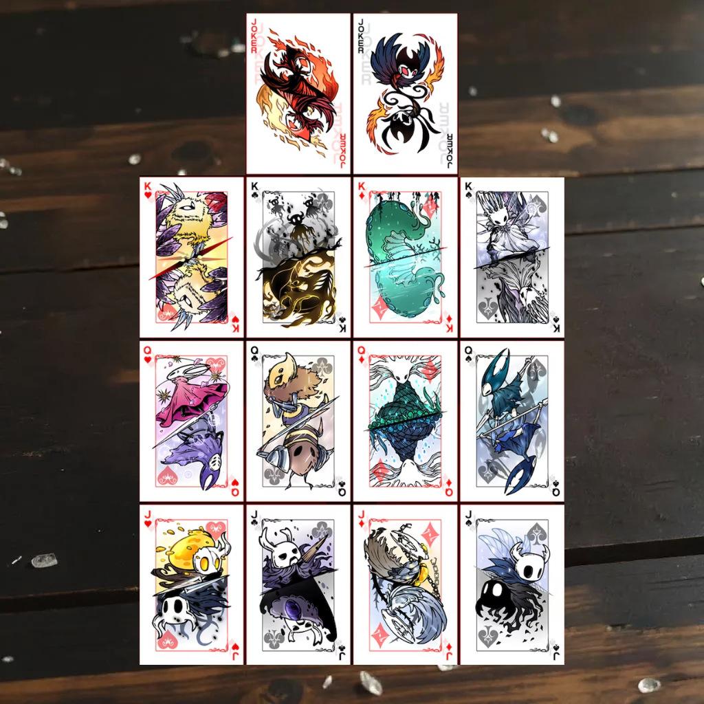 Hollow Knight Téma Pokerová Karetní Hra Skupina Karet Přenosná Sada Černobílé Hrací Karty Kreativní Stolní Hra Dárky Kolekce
