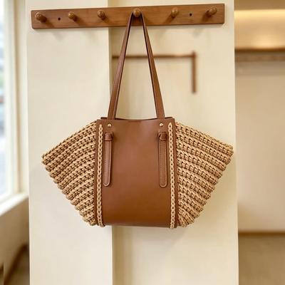 Strohtasche Schultertasche Damen