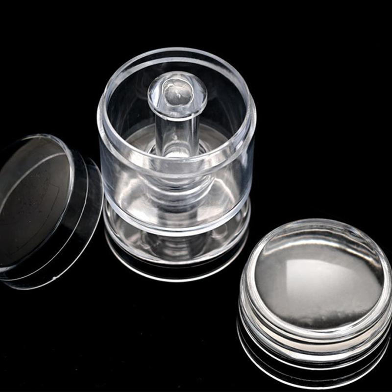 Rotatable Nail Stamper Jelly Printing Silicone Nail Polish Stamping French Tip Nail Stamp Template With Scraper Manicure Stencil