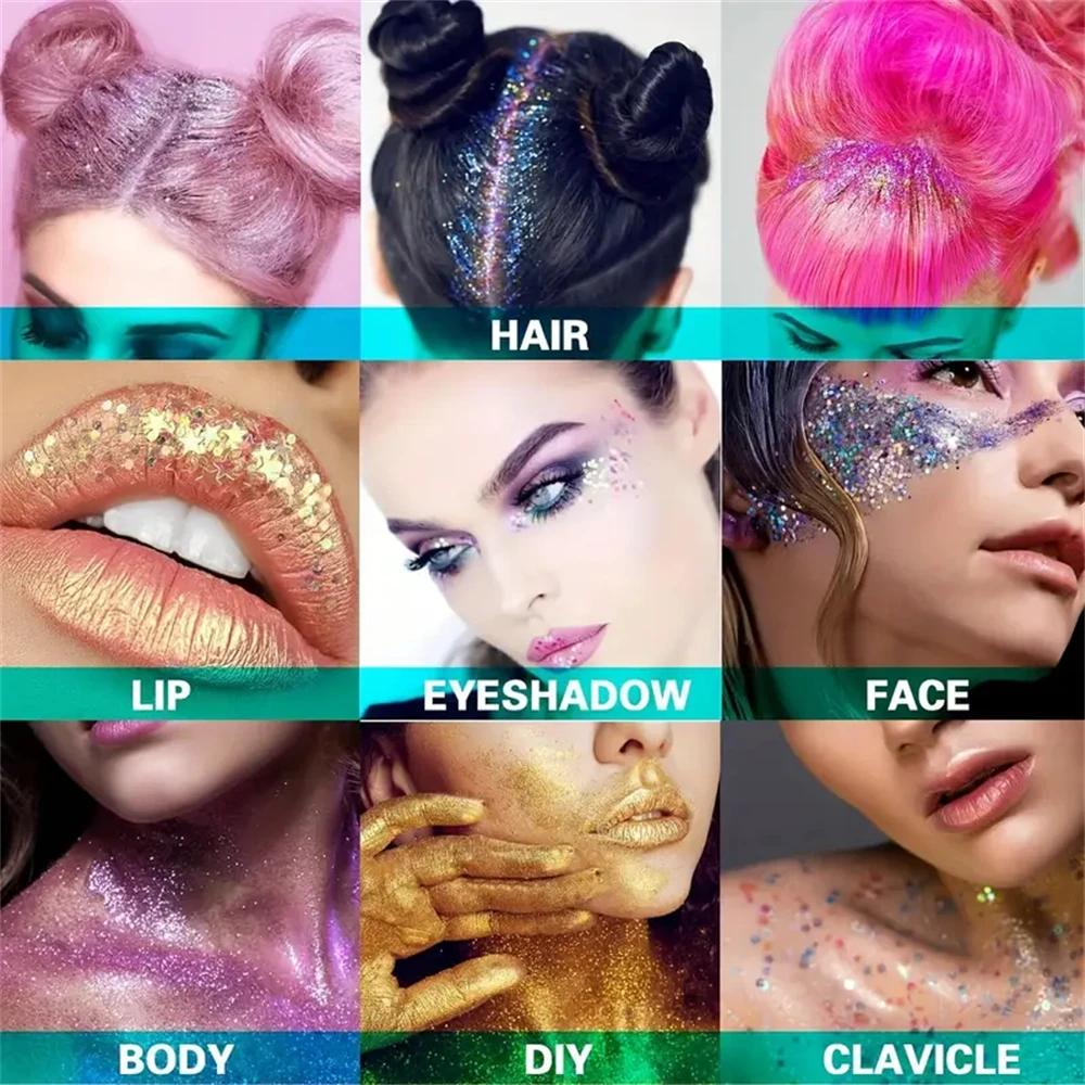 1 Bottle Mermaid Sequin Body Glitters Gel Long-Lasting Shine for Carnival Parties Festival and Stage Performance Great for Girls