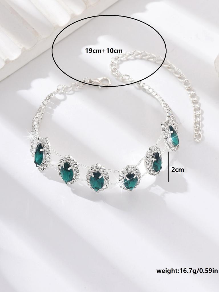 1 Women's Trendy Fashion Claw Chain Series Emerald Feet Chain Outdoor Tourism Beach Banquet Party Festival Gift