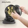 USB Car Fan,Dashboard Small Fan 2 Speed Strong Airflows,Car Trucks Cooling Fans Adjustable Double Head Low Noise