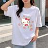 2026 Hello Kitty Cartoon Printed Short Sleeve Summer Comfortable Summer Womens Tshirt Loose and Fashionable