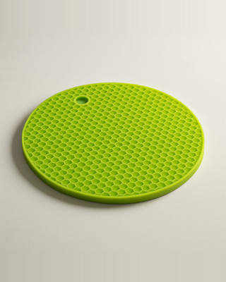 Tapis isolant rond en Silicone, antidérapant, résistant à la chaleur, Anti-brûlure, nid d'abeille, pour four à micro-ondes, support de Pot, sous-verres épais