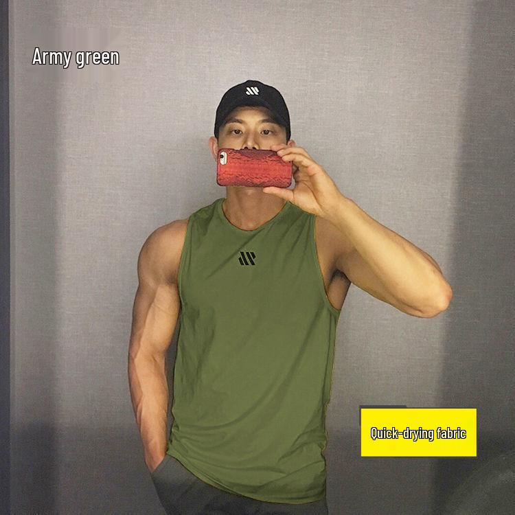 

Men s Sleeveless Quick-Dry Gym Tank Top – Breathable Muscle-Fit Sports Shirt. M 165-175 cm