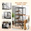 Rolling Chinchilla Cage, Small Animal Cage for Ferrets W/ Three Doors, Storage, Shelf, Tray Tray, Bowl, Water Bottle