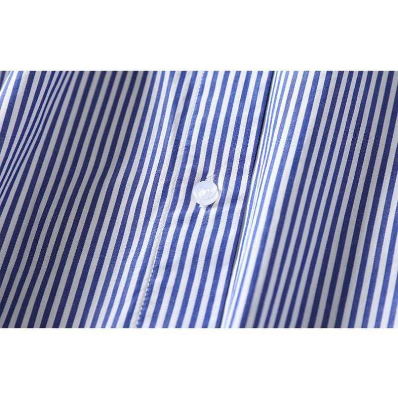 Artistic Style Striped Loose Comfortable Cotton Linen Shirt for Women's Early Spring Commuting Long Sleeved Shirt Blouses & Shirts