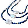 Vintage High Quality Natural Lapis Lazuli Baroque Freshwater Pearl Artificial Imitation Australian White Round Bead Necklace