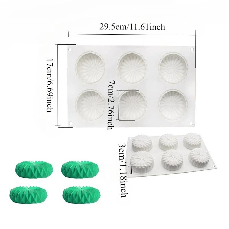 Round 3D Chocolate Cake Silicone Mold for French Dessert Mousse Jelly Chocolate Puff Bakeware Pastry Decoration Tool Accessories