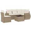 Vidaxl 6-Cz. Set di Mobili da Giardino con Cuscini, Beige, Polyrattan