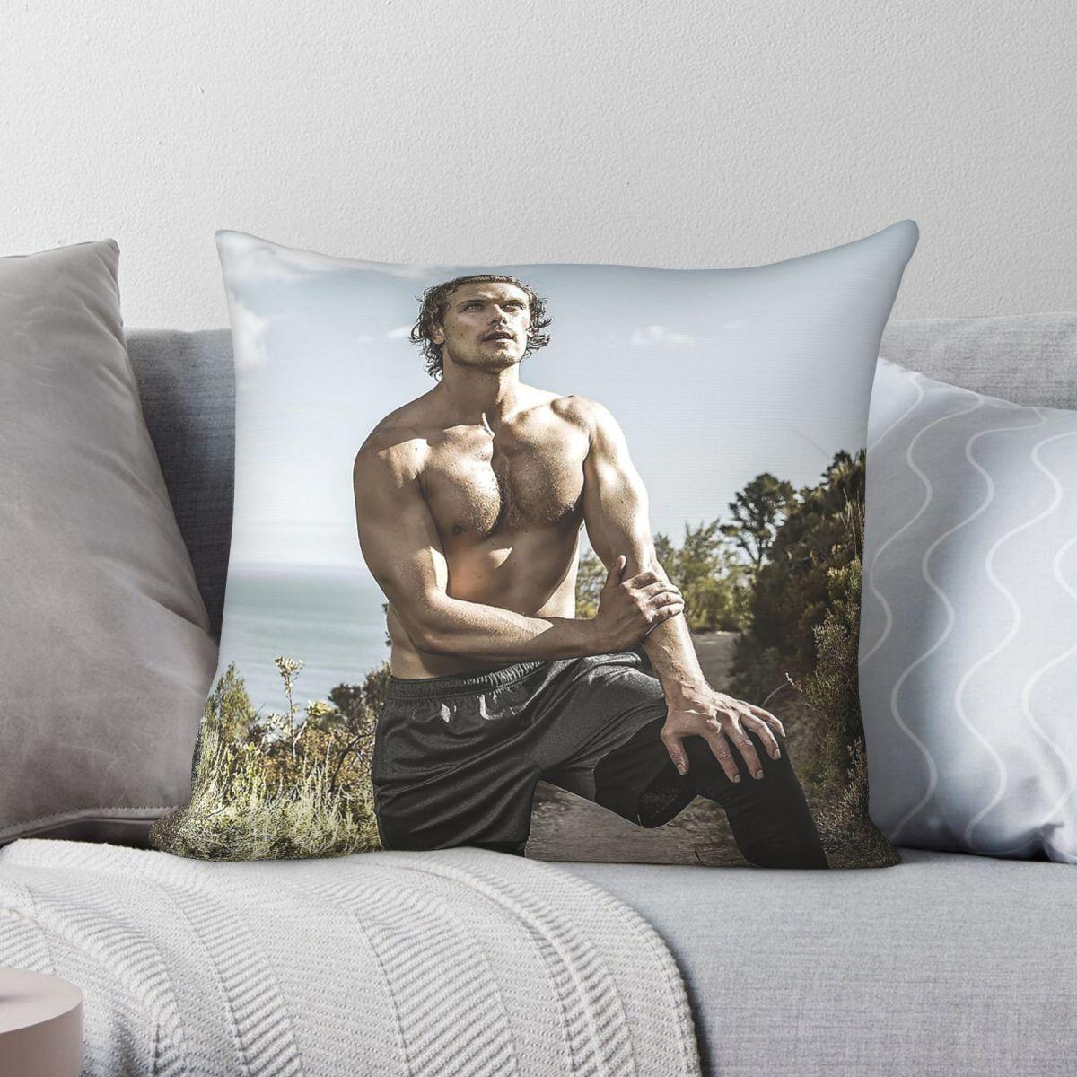 Exquisite Ornaments Unisex Sam Heughan Jamie Fraser Outlander Square Pillowcase Polyester Linen Velvet Creative Zip Decor Pillow Case Bed Cushion Cover