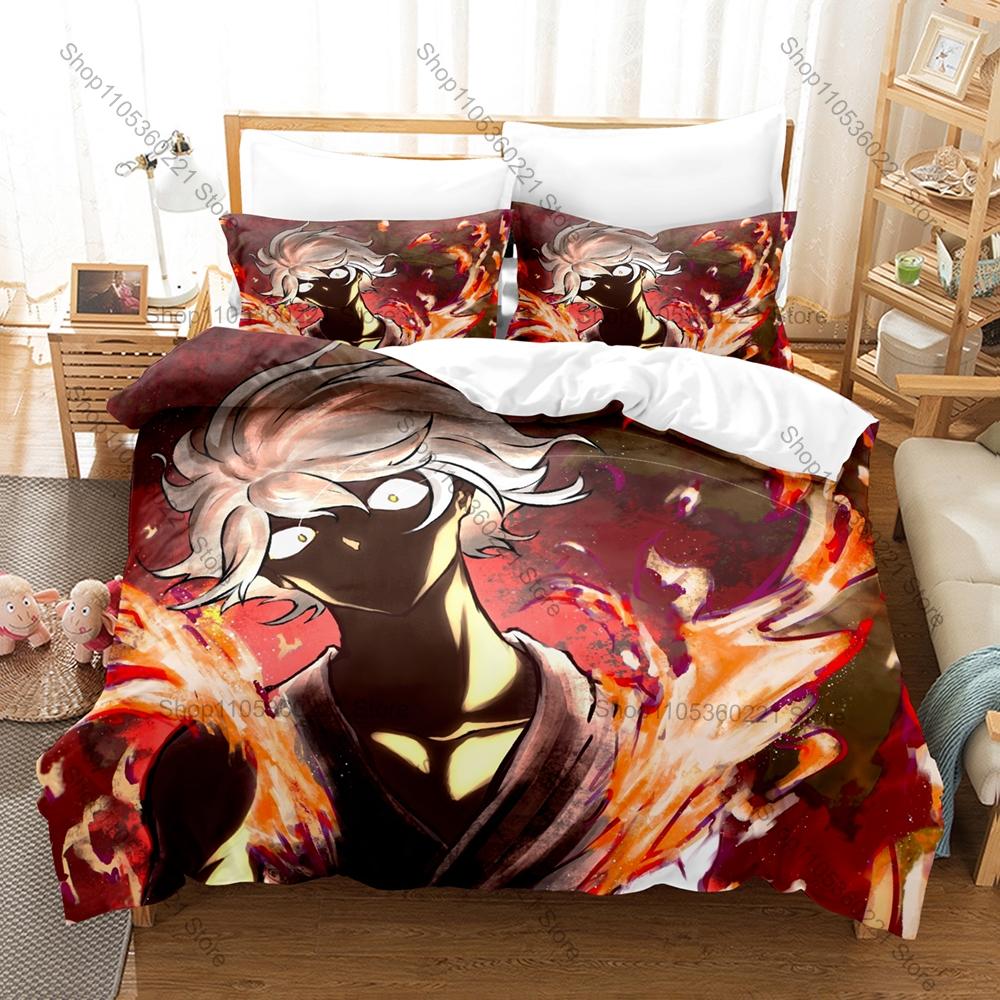 Hell’s Paradise Jigokuraku Bedding Set Duvet Cover + 2 Pillowcases Dark Edo Samurai Gabimaru Botan Demon Flower Horror Anime