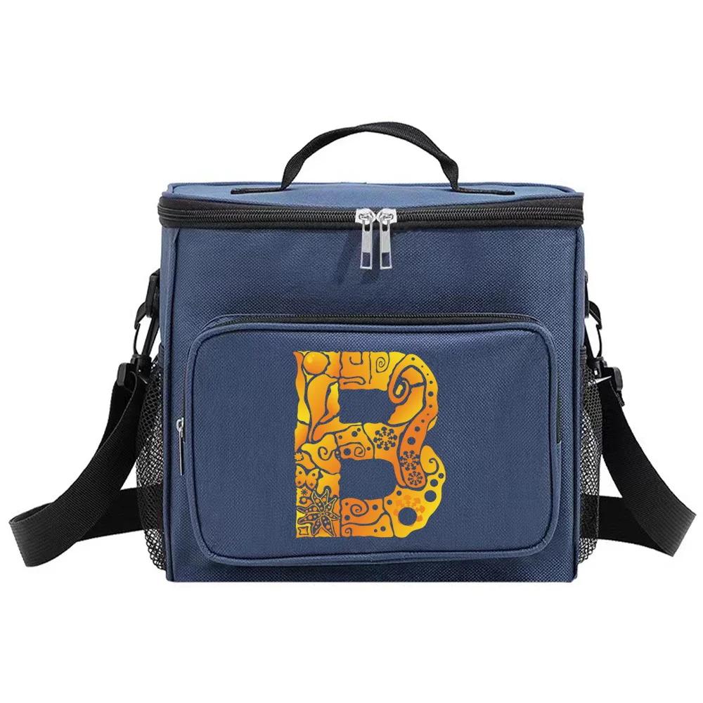 Insulated Bags Shoulder Lunch Bag Waterproof Cooler Box Thermal Organizer Handbag for Men and Women New Engrave Image Pattern