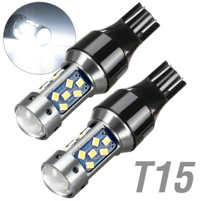 2pcs W16W T15 LED Bulbs Reverse Lights 921 912 955 Extremely Bright 27-SMD 12V 24V for Car Back Up Reverse Light White W/ Lens